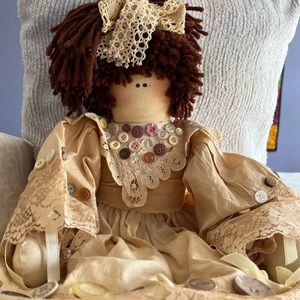Tea-Stained “Button Dolly”